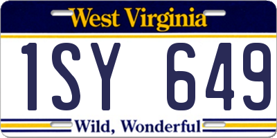 WV license plate 1SY649