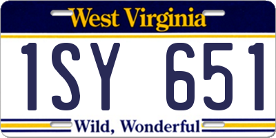 WV license plate 1SY651