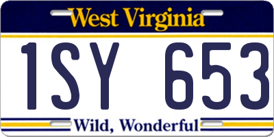 WV license plate 1SY653