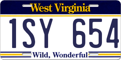 WV license plate 1SY654