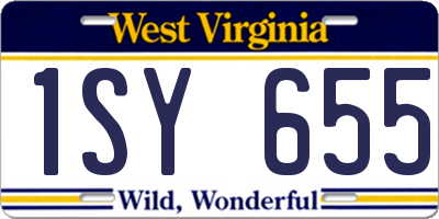 WV license plate 1SY655