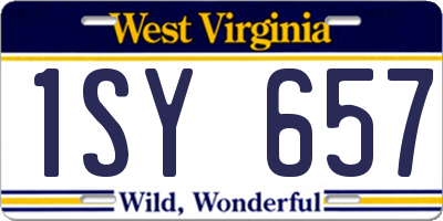 WV license plate 1SY657