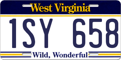WV license plate 1SY658