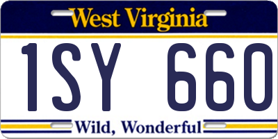 WV license plate 1SY660