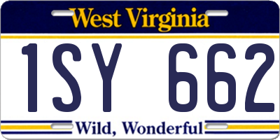WV license plate 1SY662