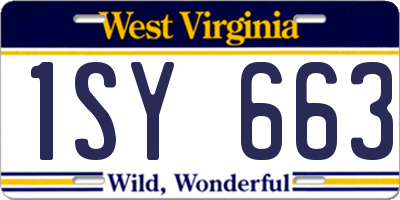 WV license plate 1SY663