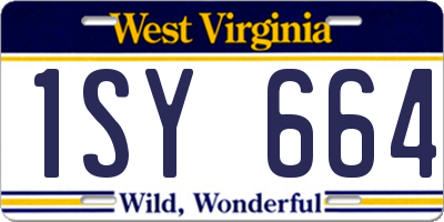 WV license plate 1SY664