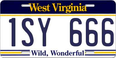 WV license plate 1SY666