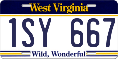 WV license plate 1SY667
