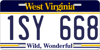 WV license plate 1SY668