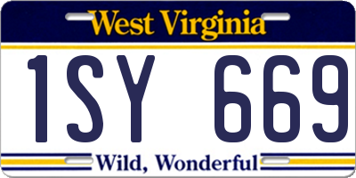 WV license plate 1SY669