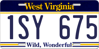 WV license plate 1SY675