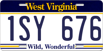 WV license plate 1SY676