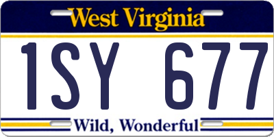 WV license plate 1SY677