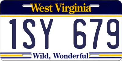 WV license plate 1SY679