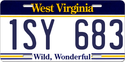 WV license plate 1SY683