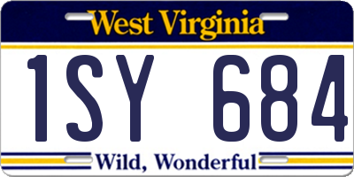 WV license plate 1SY684