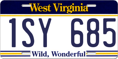 WV license plate 1SY685
