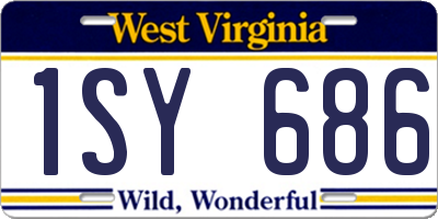 WV license plate 1SY686