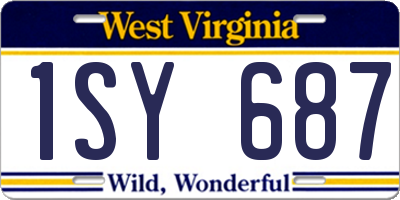 WV license plate 1SY687