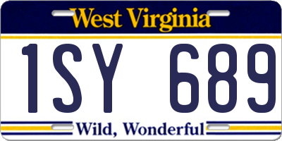 WV license plate 1SY689