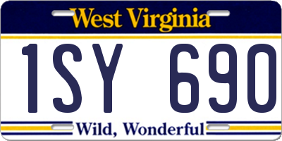 WV license plate 1SY690