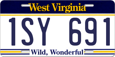 WV license plate 1SY691