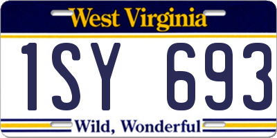 WV license plate 1SY693