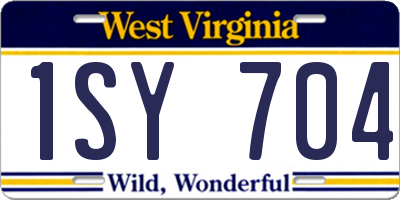 WV license plate 1SY704