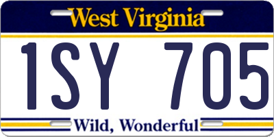 WV license plate 1SY705