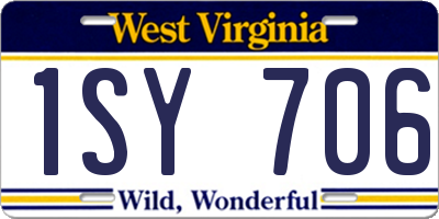 WV license plate 1SY706