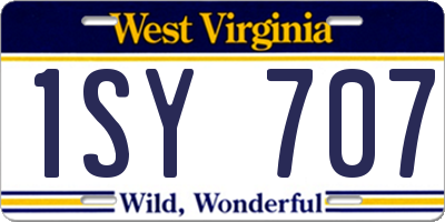 WV license plate 1SY707