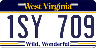 WV license plate 1SY709
