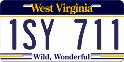 WV license plate 1SY711