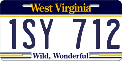 WV license plate 1SY712