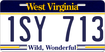 WV license plate 1SY713