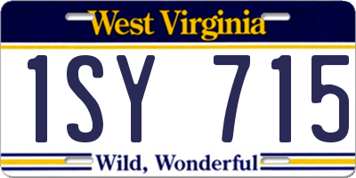 WV license plate 1SY715