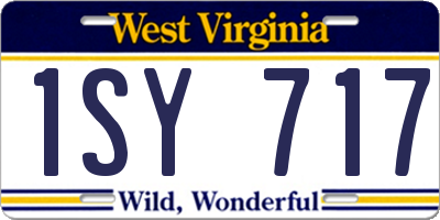 WV license plate 1SY717
