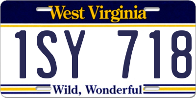 WV license plate 1SY718