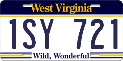 WV license plate 1SY721