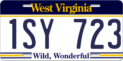 WV license plate 1SY723