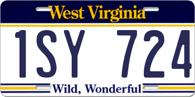 WV license plate 1SY724