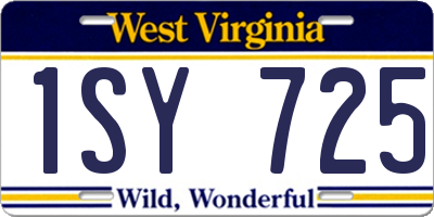 WV license plate 1SY725