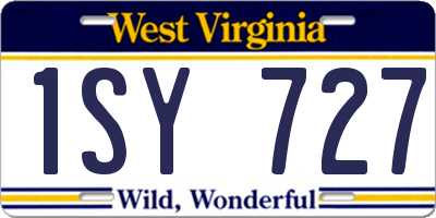 WV license plate 1SY727