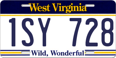 WV license plate 1SY728