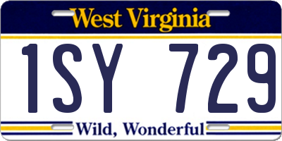 WV license plate 1SY729