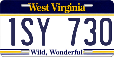 WV license plate 1SY730