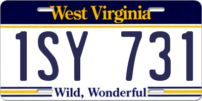 WV license plate 1SY731