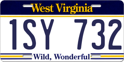 WV license plate 1SY732