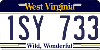 WV license plate 1SY733